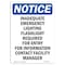 Signmission OSHA Notice, 5" Height, Inadequate Emergency Lighting Sign, 5" X 3.5", Portrait OS-NS-D-35-V-13684 - alternate 1